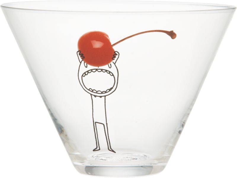 cherry martini glass. 8.5 oz.; 4.5"dia.x3.25"H
