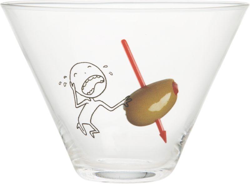olive martini glass. 8.5 oz.; 4.5"dia.x3.25"H
