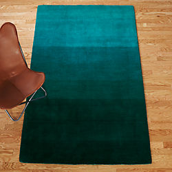 ombre teal rug