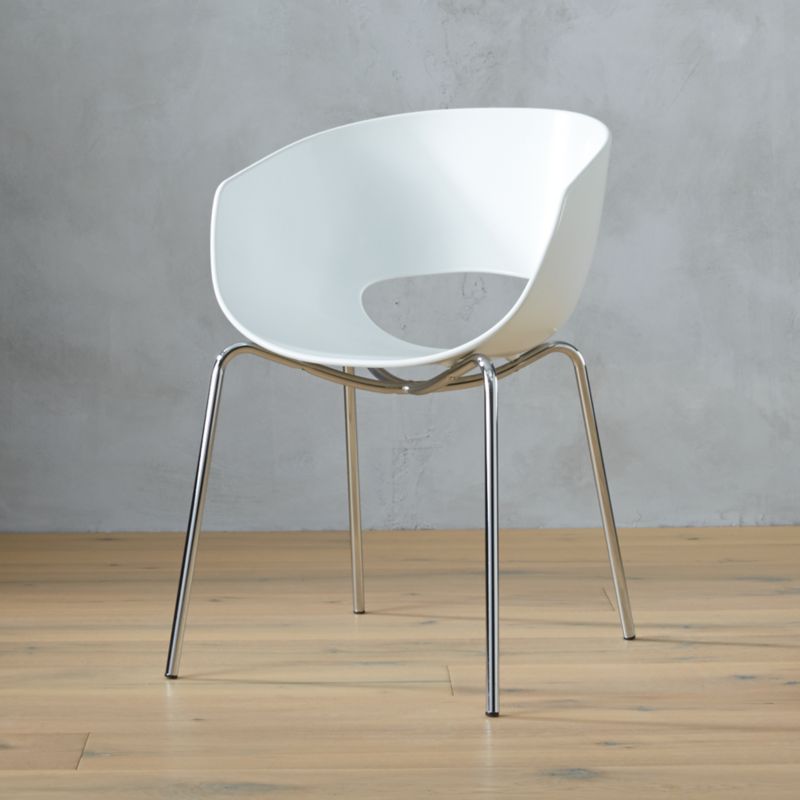 orbit white arm chair | CB2