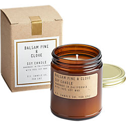 balsam pine and clove soy candle