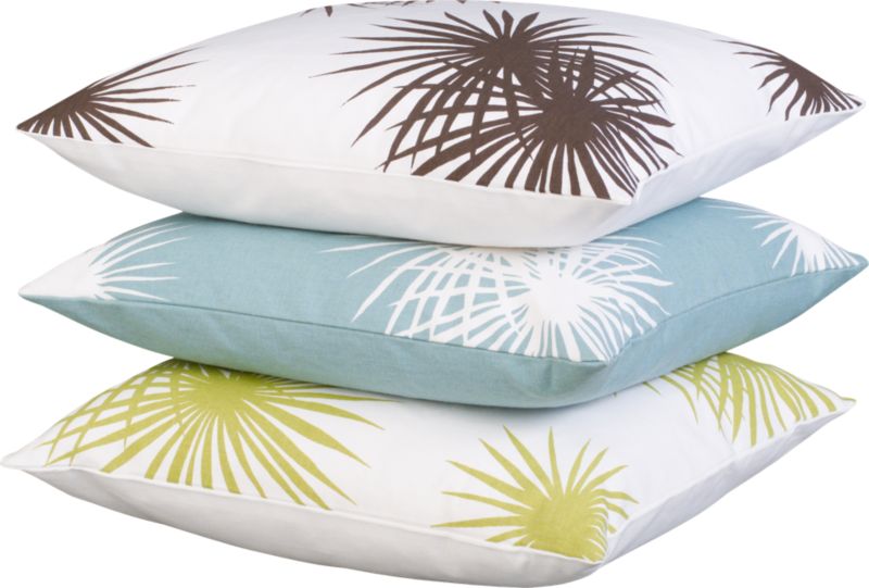 palm leaf pillows shopping in CB2 pillows