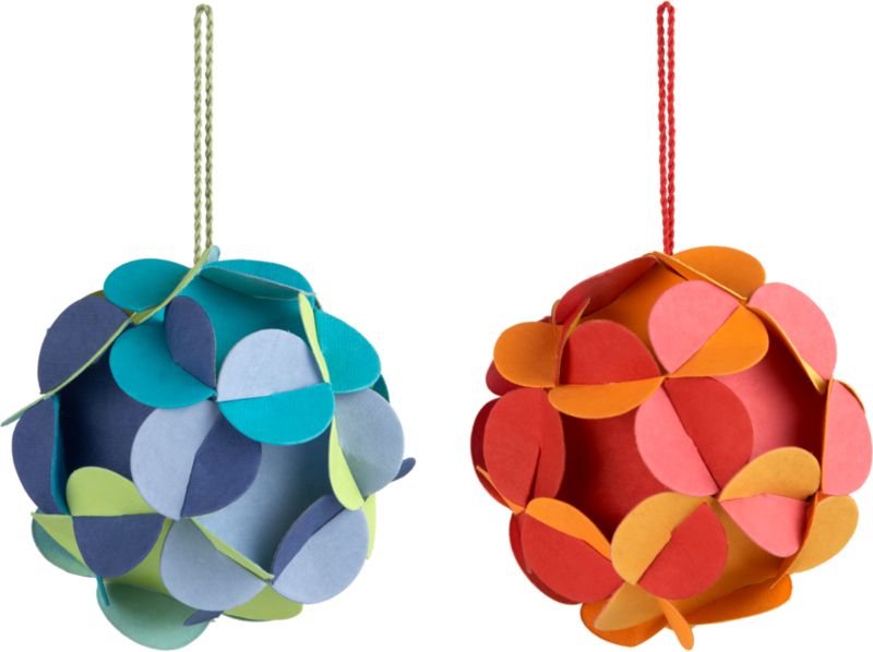 recycled flowerball ornaments