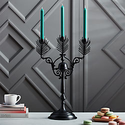 peacock black candelabra