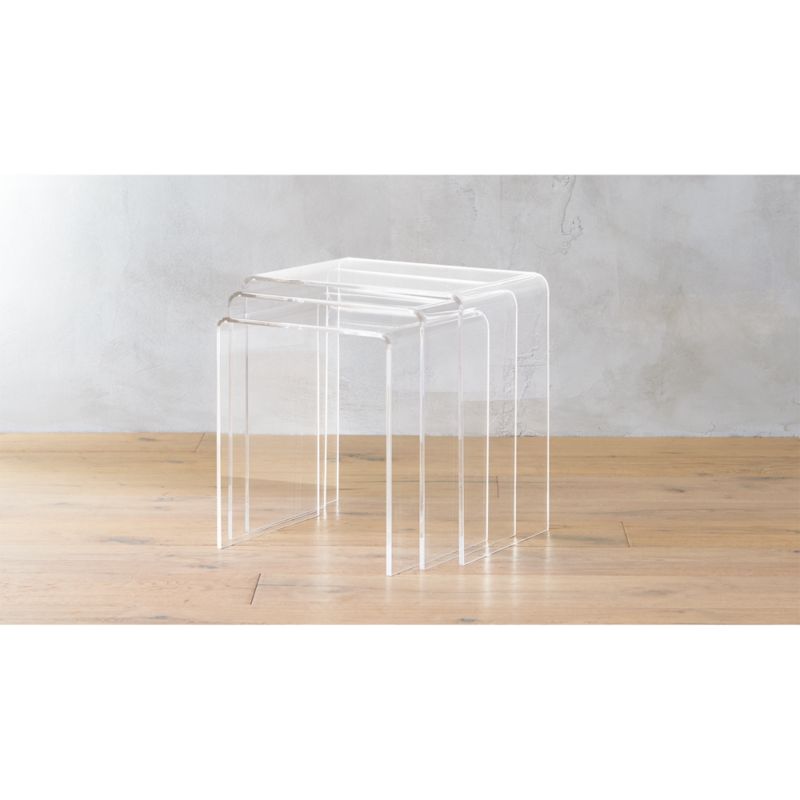 3-piece peekaboo acrylic nesting table set | CB2