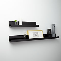 piano black wall shelves