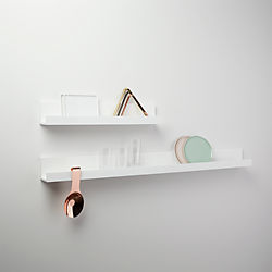 piano white wall shelves