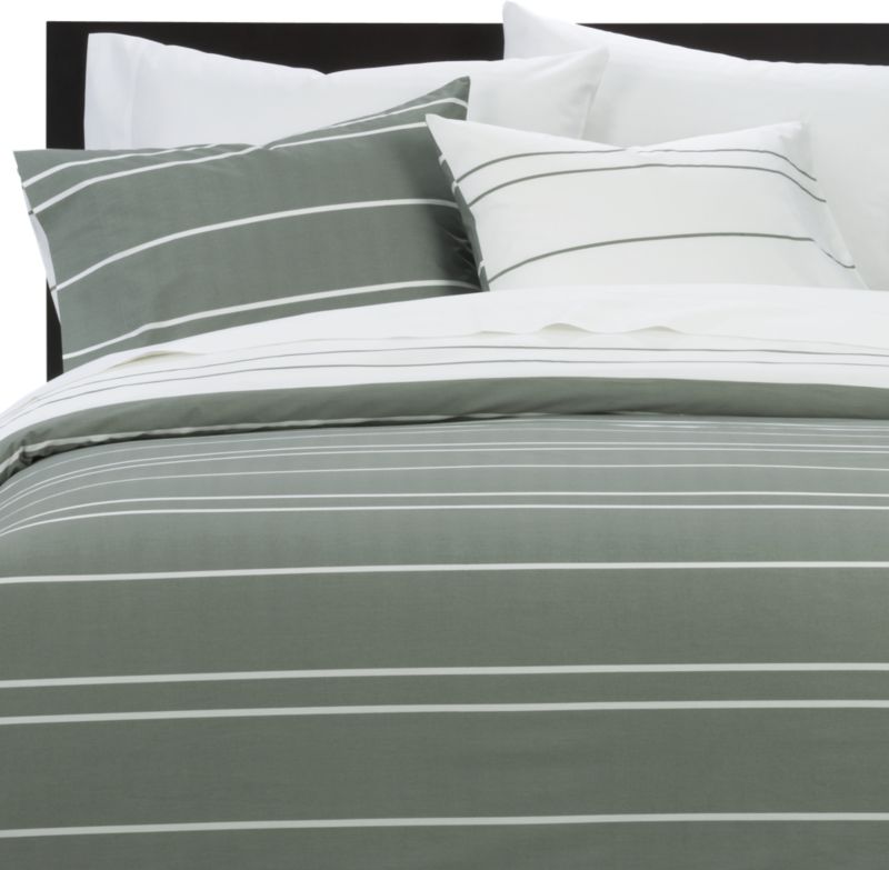 pinstripe bed linens