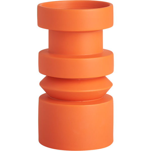 piston orange candle holder CB2