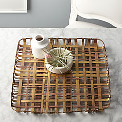 plaid metal tray