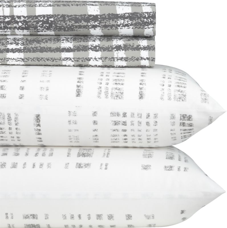 organic plaid percale sheet sets
