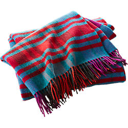 lambswool multicolor plaid throw