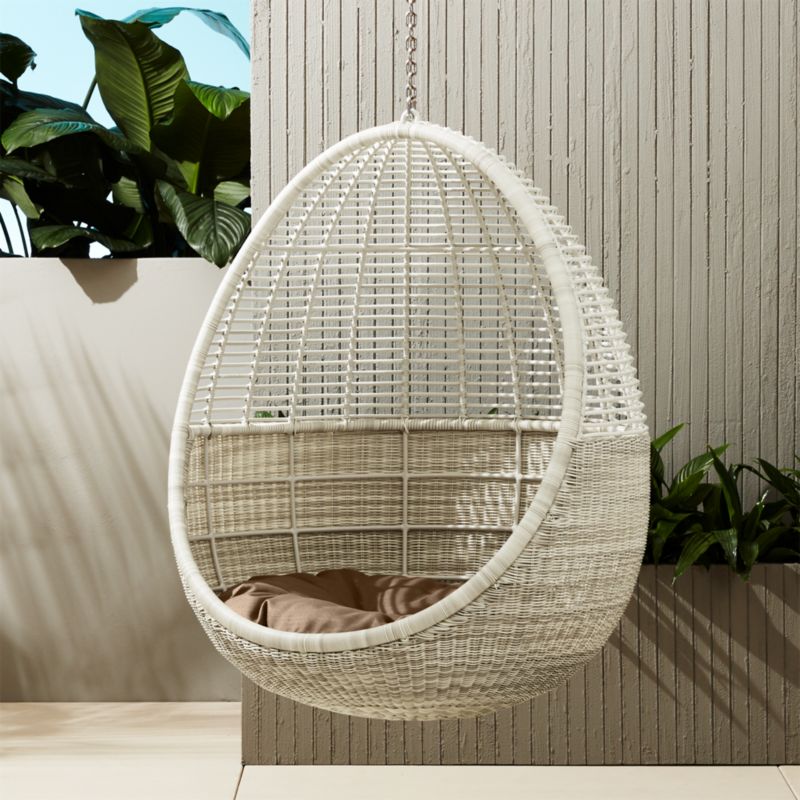 pod hanging chair with cushion CB2