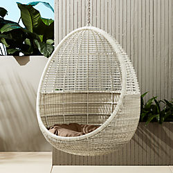 pod hanging chair with cushion