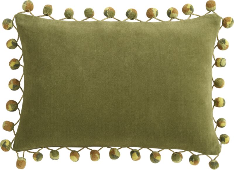 pom pom camo 18"x12" pillow