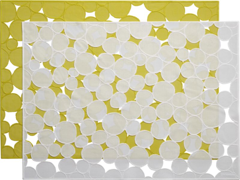 pressed vinyl dot placemats