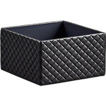 quilted black open storage box
