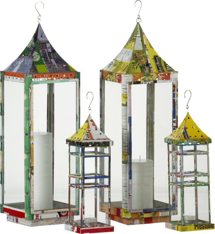 recycled lanterns shopping in CB2 candleholders, candles from cb2.com