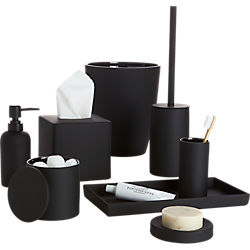 rubber coated black bath accessories