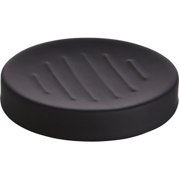 rubber coated black soap dish CB2