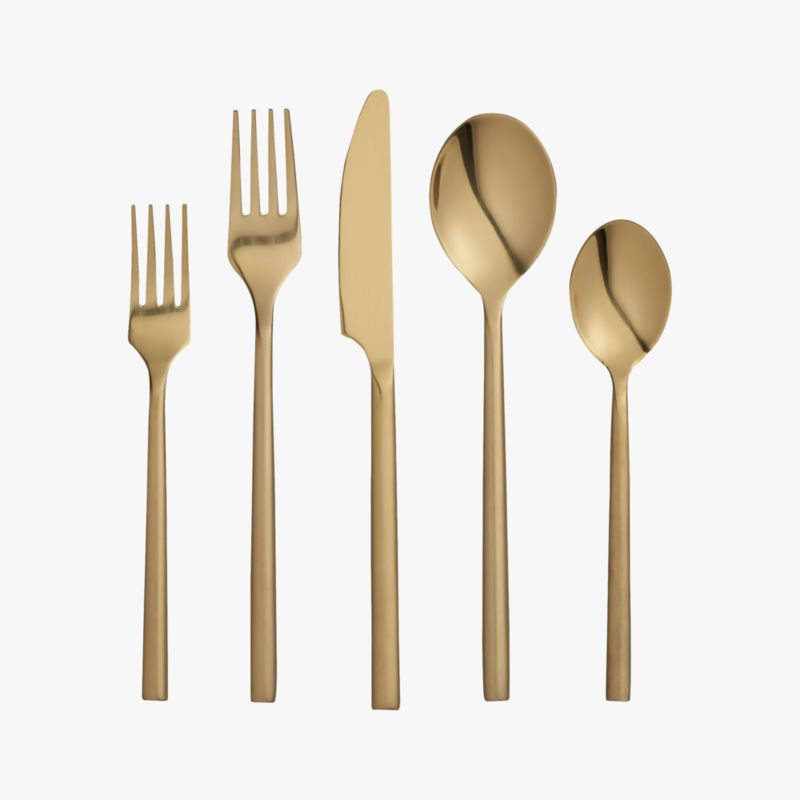 20piece rush gold flatware set CB2