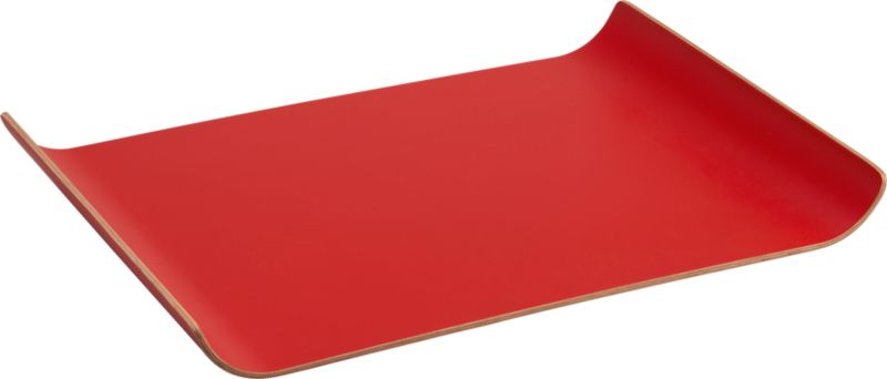 CB2   scroll red tray  