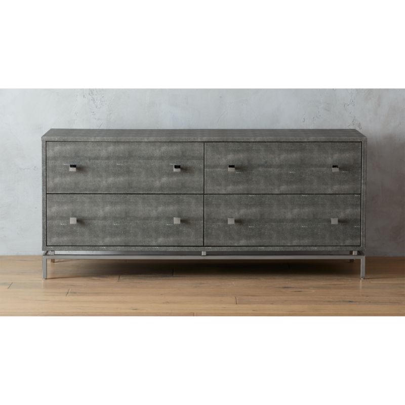 shagreen embossed low dresser CB2