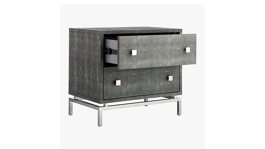 shagreen embossed nightstand CB2