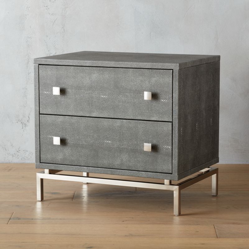 shagreen embossed nightstand | CB2