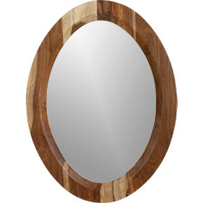 shesham oval mirror with white rim