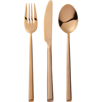 12-piece shiny copper flatware set