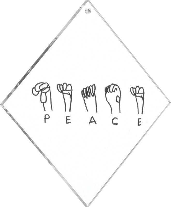 sign language peace ornament