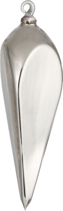 silver glass modern finial ornament