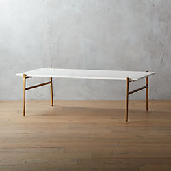 slab marble coffee table with brass base