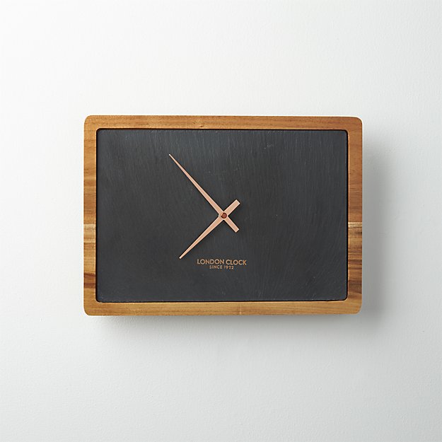 slate wall clock CB2