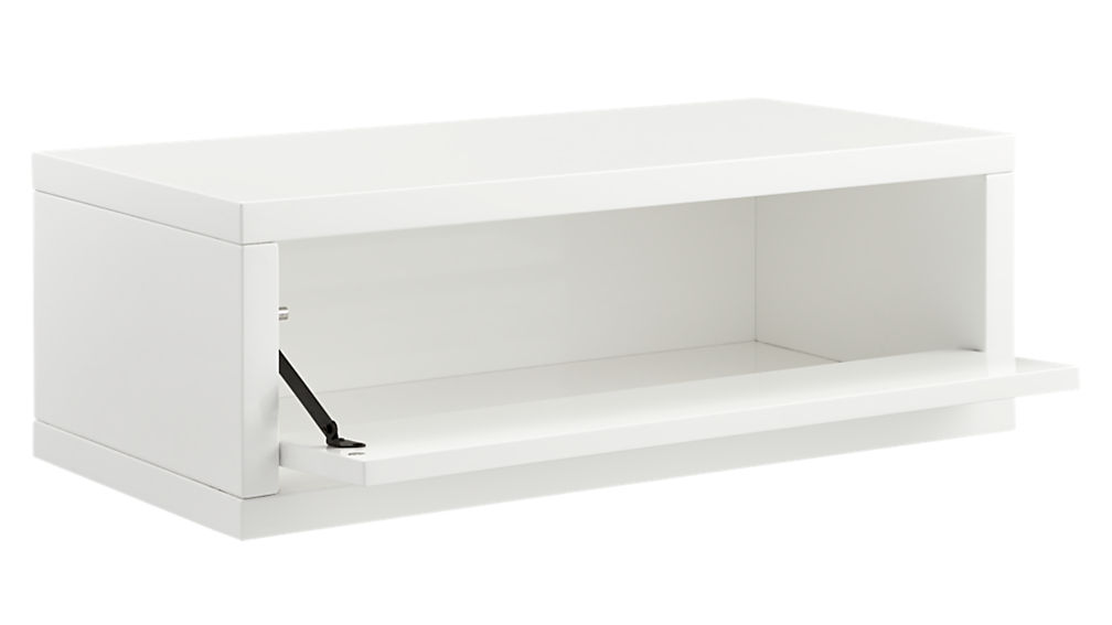 slice white wall mounted storage shelf CB2