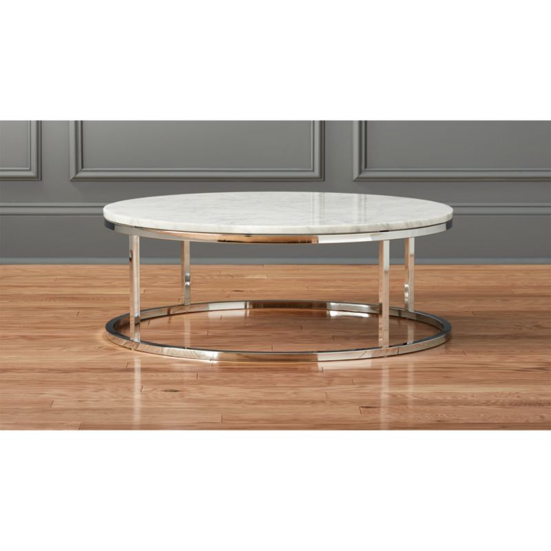 smart round marble top coffee table | CB2