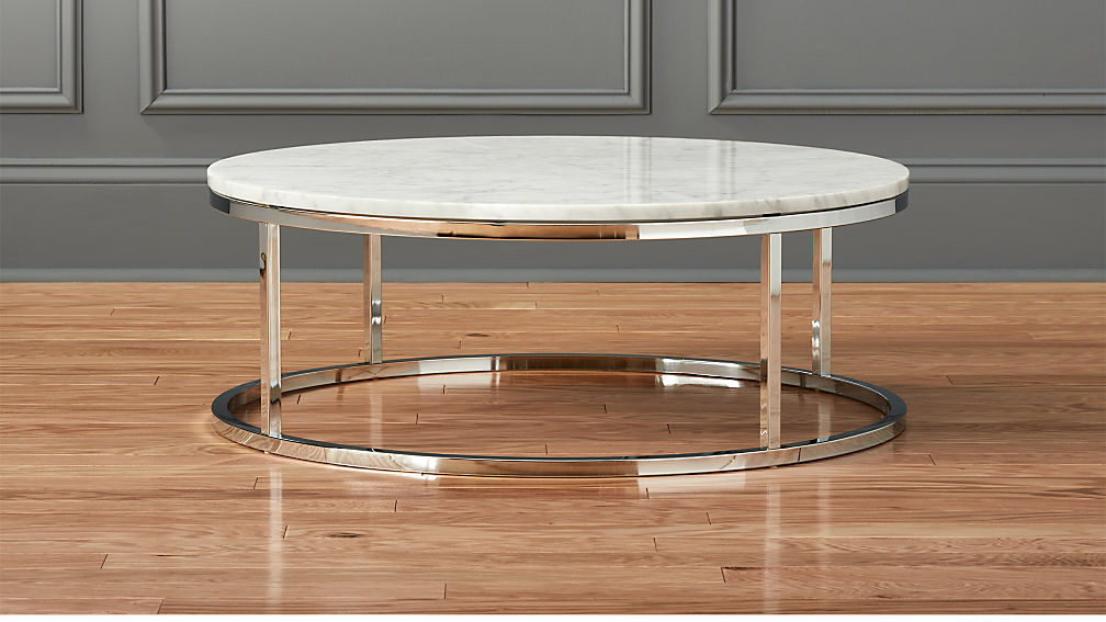 smart round marble top coffee table | CB2
