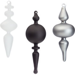 spindle drop ornaments