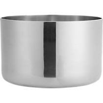 spun silver serving bowl