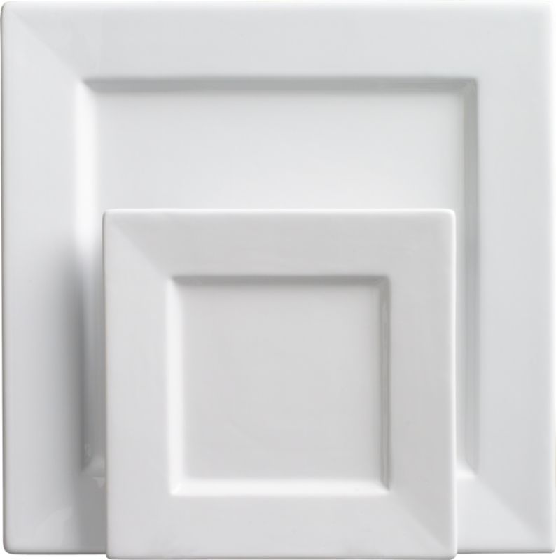 white square dinnerware