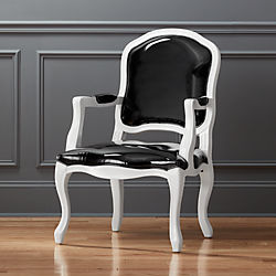 stick around black leather arm chair
