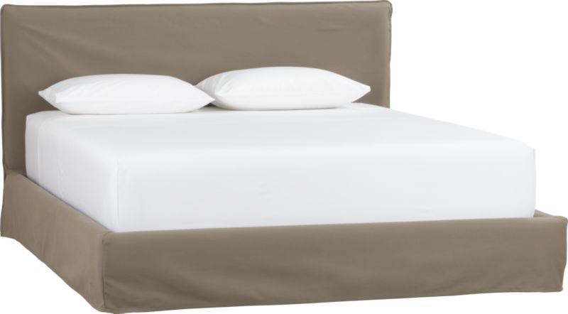 stratus olive slipcovered bed