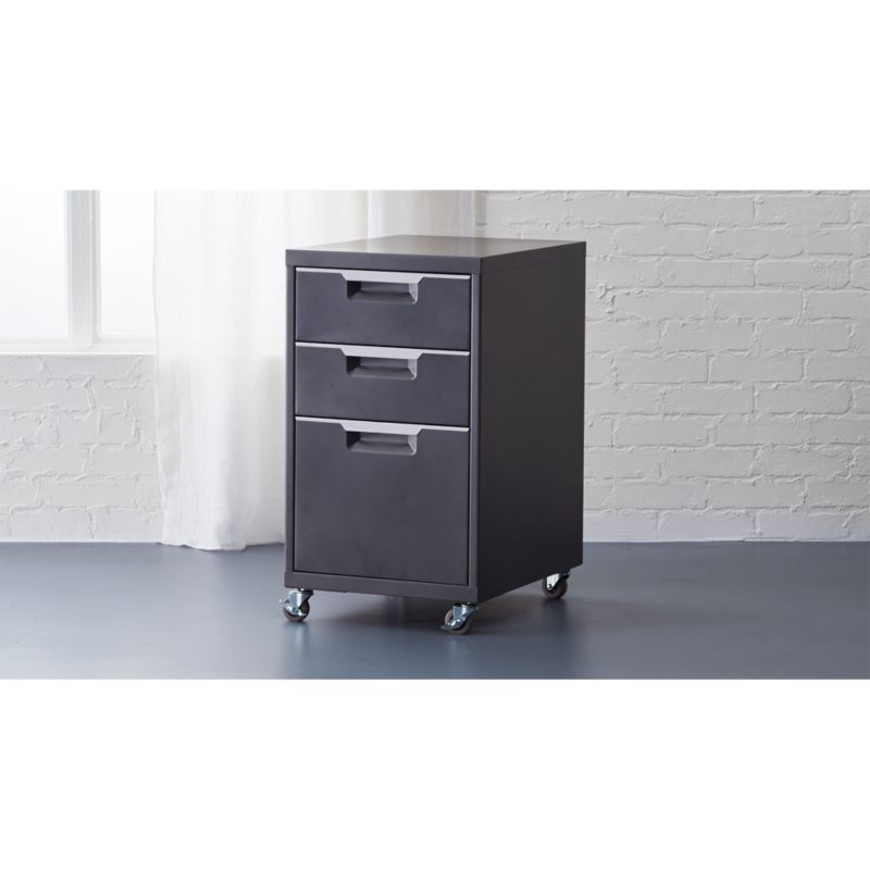 TPS carbon 3-drawer filing cabinet | CB2