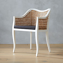 tayabas cane side chair and black cushion