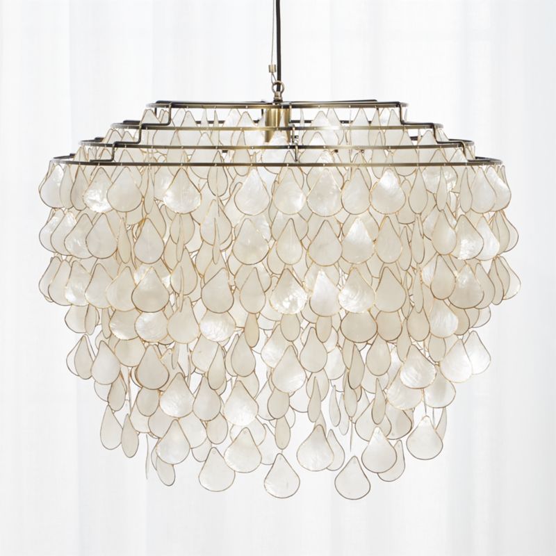 teardrops capiz chandelier CB2