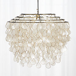 teardrops capiz chandelier