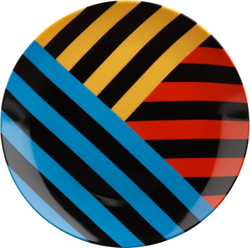 techno triple stripe plate