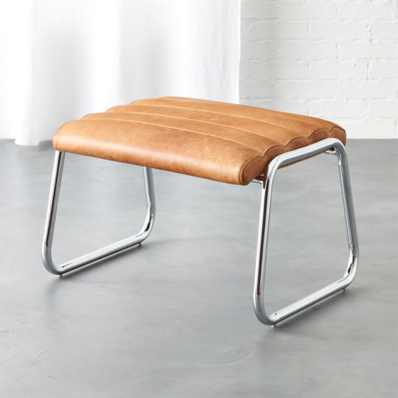 terreno leather ottoman CB2