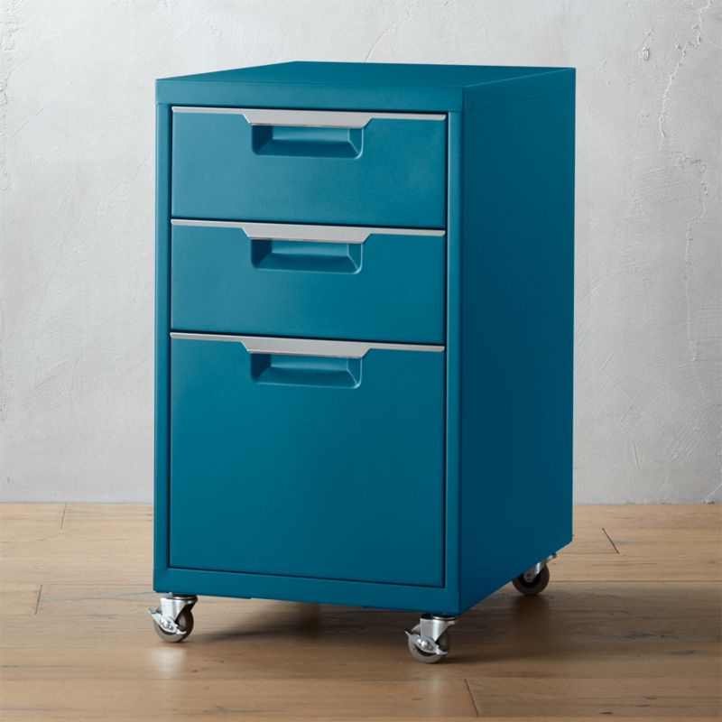 TPS teal 3drawer filing CB2